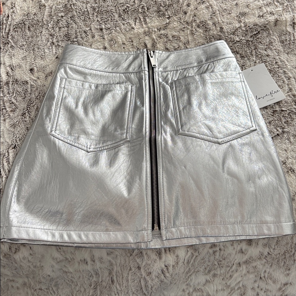 NWT Silver Metallic Women's Skirt